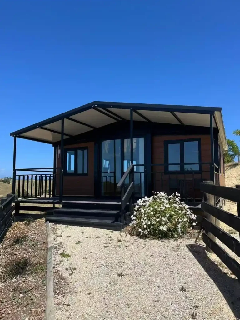 Amostra personalizada de casa contêiner expansível com toldo