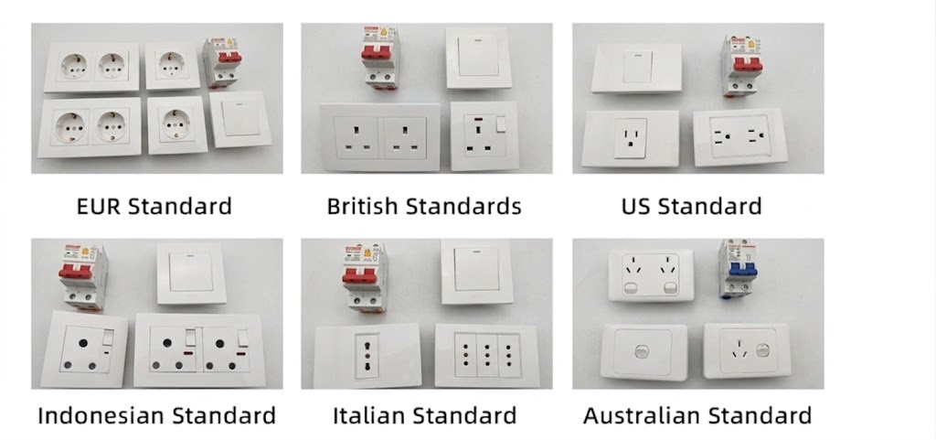 Different plug standards in different countries and regions