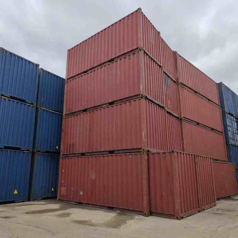 Stack of high quality 40ft Used Shipping Container at China factory supplier yard