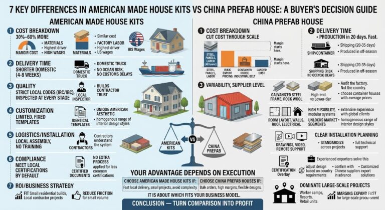 Kits de casas fabricados nos EUA versus casas pré-fabricadas chinesas - Comparação