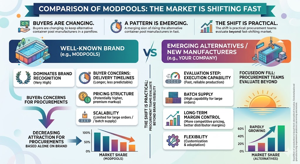 comparison of modpools market share and growth of alternatives to modpool container pools