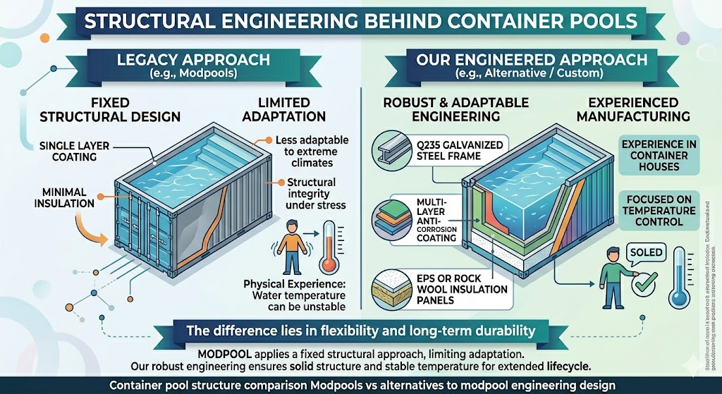 container pool structure comparison modpools vs alternatives to modpool engineering design