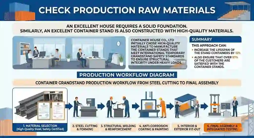 check production raw materials for container grandstand supplier