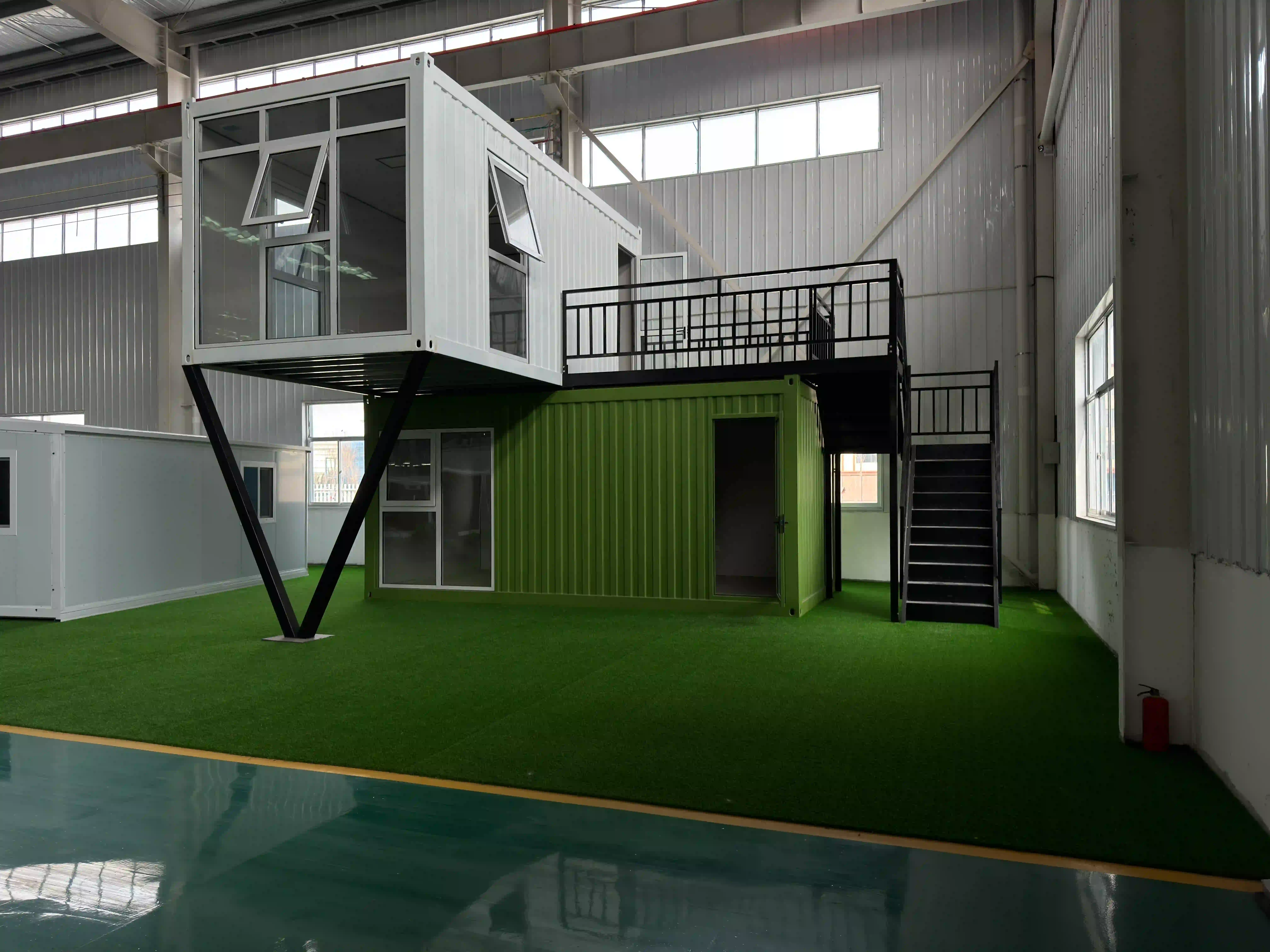 Stacked shipping container house