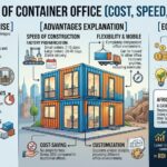 Reasons for the Rise: The shift is driven by modern challenges, including the rise of digital nomads, high traditional rents, and escalating construction costs. Container offices address the urgent need for quickly deployable and movable workspaces for field requirements. Core Advantages: The graphic highlights Speed of Construction, noting that factory prefabrication takes only 7 to 40 days. It also emphasizes Flexibility & Mobility, allowing offices to be relocated easily. These units offer significant cost savings, no property fees, and full customization to support unique designs. Economic Benefits: Economically, container offices are highly efficient, costing between $120 and $280 per sqm—less than half the price of ordinary offices. They offer 15% to 35% annual energy savings and a service life of 10 to 20 years. Investment Return: A featured success story shows a maintenance cost reduction from $45,000 to $12,000 annually. Ultimately, the infographic concludes that the ROI (Return on Investment) is typically achieved within 12 to 24 months for large-scale deployments.