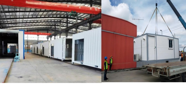 Die Fabrik kann Containerbüros modular und in Chargen produzieren, wodurch Qualität und Lieferzeit sichergestellt werden.