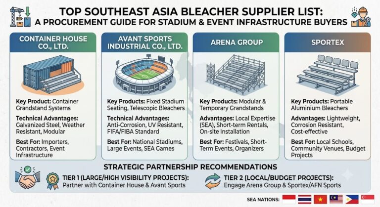 Southeast Asia Bleacher Supplier List