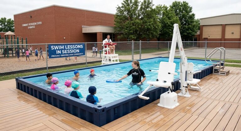 Conteneur de piscine pour écoles, centres communautaires et installations récréatives