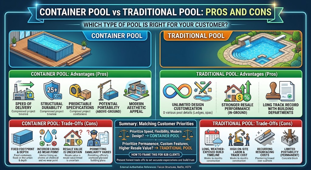 Container Pool vs Traditional Pool Pros and Cons feature