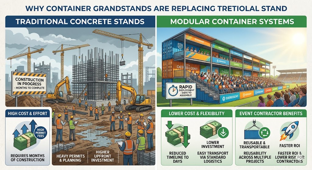 Temporary Bleacher Covers vs. Permanent Covered Grandstands: The Facility Manager’s Dilemma.