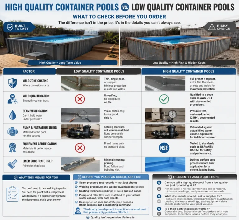 introdução à piscina container de qualidade