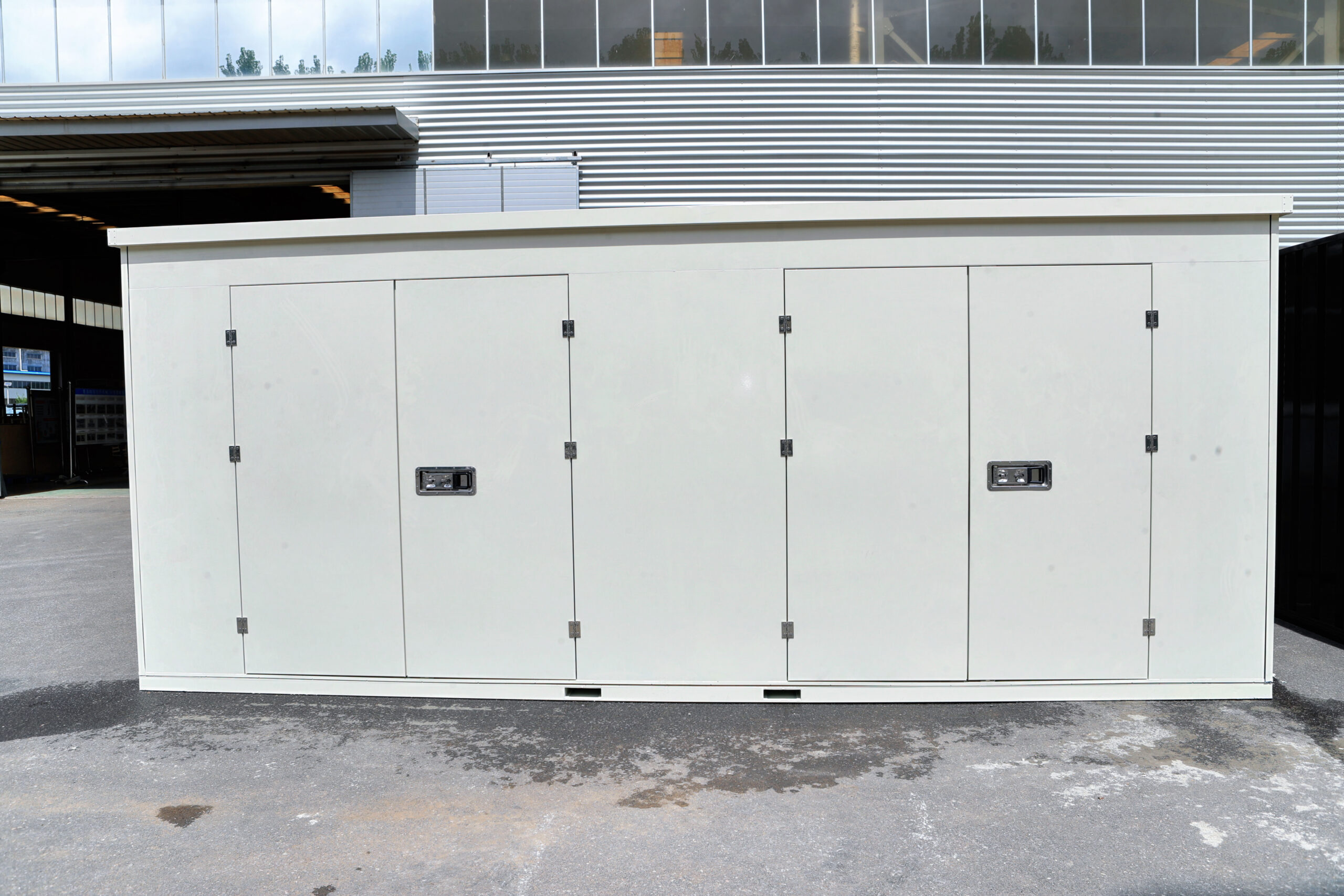 Flat Pack Self Storage Container 2/3/4 Side Doors Stackable Mobile Metal Storage Units for Outdoor Use - Imagen 2